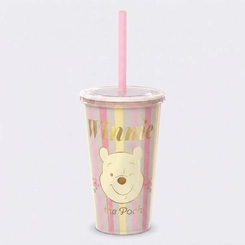 Copo Estampado Ursinho Pooh Com Tampa E Canudo 500ML