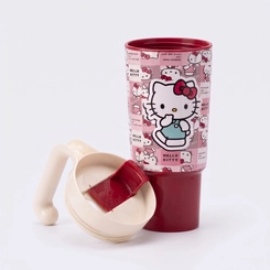 Copo Tumbler Com Tampa E Alça Hello Kitty 650ML