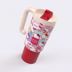 Copo Tumbler Com Tampa E Alça Hello Kitty 650ML