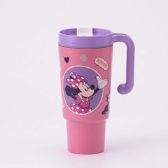 Copo Tumbler Com Tampa E Alça Minnie Rosa 650ML