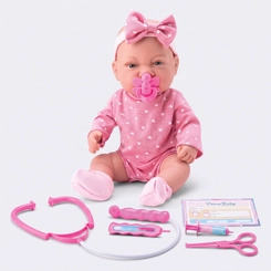 Boneca Bebê Prime Baby Cuidados Com Kit Médico E Acessórios