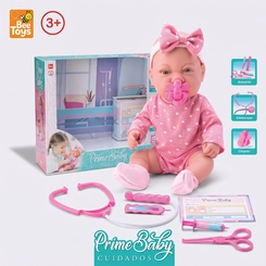 Boneca Bebê Prime Baby Cuidados Com Kit Médico E Acessórios