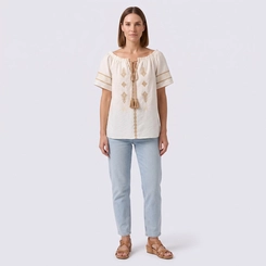 Blusa Feminina Bata Manga Curta Chic Top