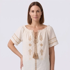 Blusa Feminina Bata Manga Curta Chic Top