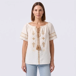 Blusa Feminina Bata Manga Curta Chic Top