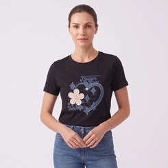 Blusa Feminina Estampada Com Bordado E Aplicação Chic Top