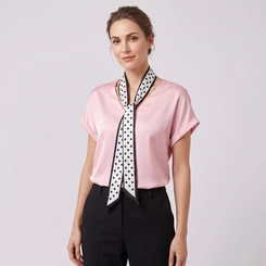 Blusa Feminina Com Lenço Em Poá Chic Top