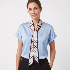 Blusa Feminina Com Lenço Em Poá Chic Top
