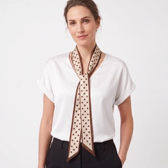 Blusa Feminina Com Lenço Em Poá Chic Top