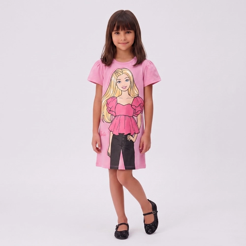 Vestido Infantil Menina Barbie Licenciado Mattel - Fakini