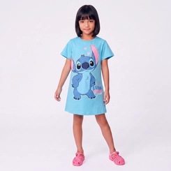Vestido Infantil Stitch "I Love Stitch" Licenciado Disney - Fakini