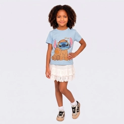 Camiseta Infantil Menina Stitch Capivara Licenciada Disney - Fakini