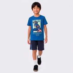 Conjunto Infantil Vingadores Marvel Camiseta E Bermuda Fakini Original