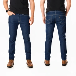 Calça Jeans Masculina Tradicional Reta Básica para Trabalho