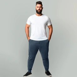 Calça Moletom  Masculina Plus Size Básica Lisa Flanelada