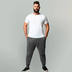 Calça Moletom  Masculina Plus Size Básica Lisa Flanelada