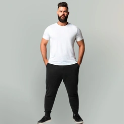 Calça Moletom  Masculina Plus Size Básica Lisa Flanelada
