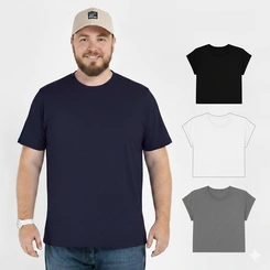 Camiseta Masculina Básica Algodão Lisa Plus Size