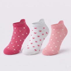Kit Meia Sapatilha Feminina 3 Pares Multicores