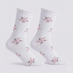 Kit Meia Feminina Cano Longo 3 Pares Estampada
