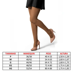 Meia Calça Feminina Clássica Fio 15 Transparente