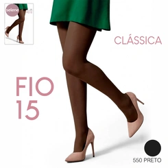 Meia Calça Feminina Clássica Fio 15 Transparente