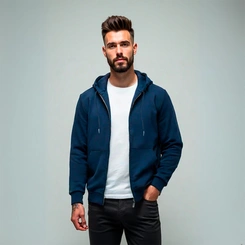 Jaqueta Masculina Moletom Básica Flanelada Com Capuz