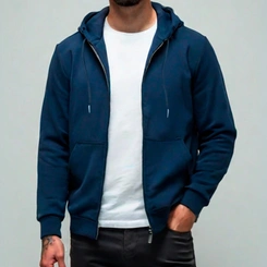 Jaqueta Masculina Moletom Básica Flanelada Com Capuz