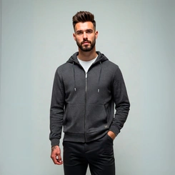 Jaqueta Masculina Moletom Básica Flanelada Com Capuz WX