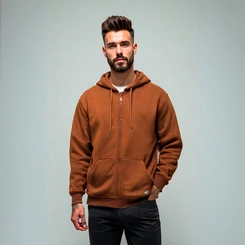 Jaqueta Masculina Moletom Básica Flanelada Com Capuz