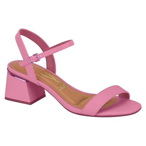 Sandália Feminina Salto Bloco Vizzano Rosa - Sandália Feminina Salto Bloco Vizzano  Rosa - VIZZANO em Promoção em até 6x sem Juros