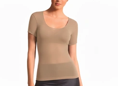 Camisete Feminina Segunda Pele Manga Curta Decotada Fio 40