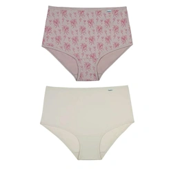 Kit Calcinha Del Rio Feminina Microfibra 2 Peças Plus Size Cintura Alta