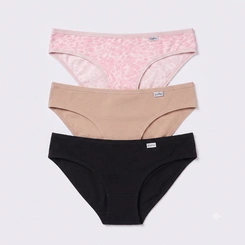 Kit Calcinha Del Rio Feminina 3 Peças Cotton Algodão Biquini
