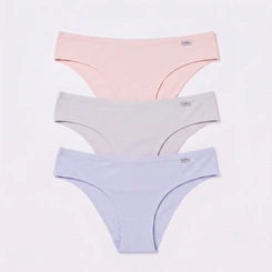 Kit Calcinha Del Rio Feminina 3 Peças Cotton Algodão Biquini