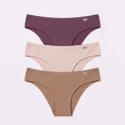 Kit Calcinha Del Rio Feminina 3 Peças Cotton Algodão Biquini
