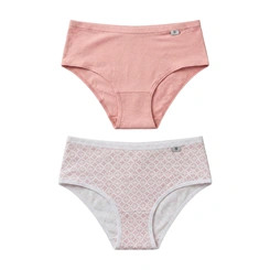 Kit Calcinha Del Rio Feminina 2 Peças Cotton Algodão Cós Largo