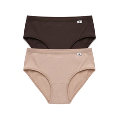 Kit Calcinha Del Rio Feminina 2 Peças Cotton Algodão Cós Largo