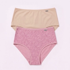 Kit Calcinha Del Rio Feminina 2 Peças Cotton Algodão Cós Largo
