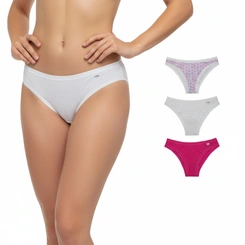 Kit Calcinha Del Rio Feminina 3 Peças Biquíni Cotton Algodão
