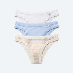 Kit Calcinha Del Rio Feminina 3 Peças Biquíni Cotton Algodão