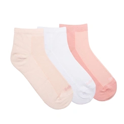 Kit Meia Esportiva Feminina Lisa 3 Pares