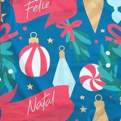 Capa de Almofada de Natal Natalina Estampada de Suede Veludo Aveludada
