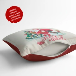 Capa de Almofada de Natal Natalina Estampada de Suede Veludo Aveludada