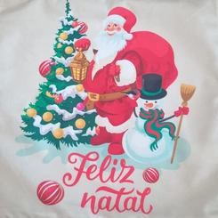 Capa de Almofada de Natal Natalina Estampada de Suede Veludo Aveludada