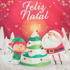 Capa de Almofada de Natal Natalina Estampada de Suede Veludo Aveludada