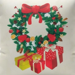 Capa de Almofada de Natal Natalina Estampada de Suede Veludo Aveludada