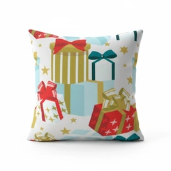 Capa de Almofada de Natal Natalina Estampada de Suede Veludo Aveludada