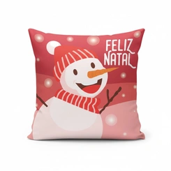 Capa de Almofada de Natal Natalina Estampada de Suede Veludo Aveludada