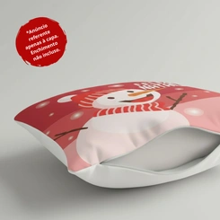 Capa de Almofada de Natal Natalina Estampada de Suede Veludo Aveludada